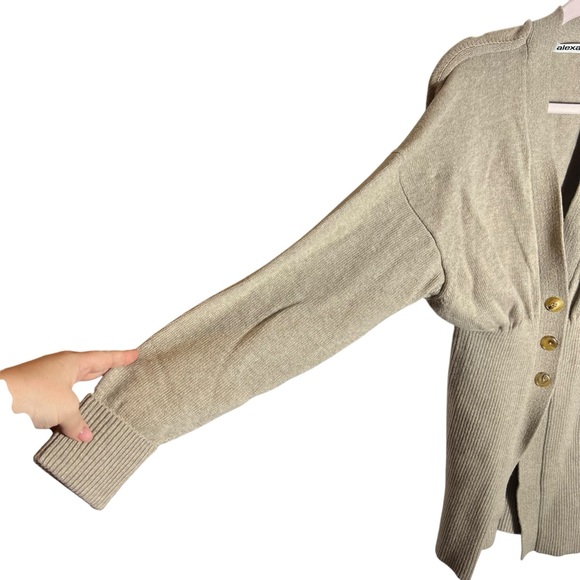 Alexander Wang Smocked Waist Cardigan, Light Oatmeal, Small - Picture 5 of 12